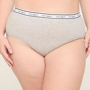 NWT Cacique 26/28 High-Leg Cotton Brief With Wide Waistband Gray